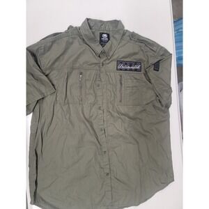 Ecko Unlimited Olive Green Utility Shirt‎ Mens 3XL Button Up Pockets